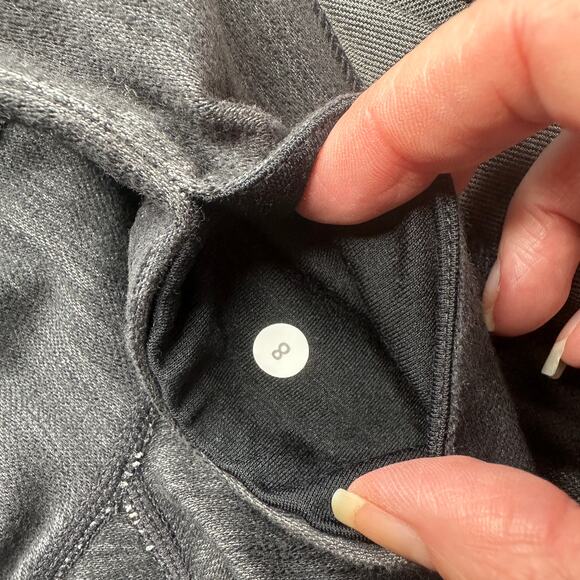 Lululemon Gray Patchwork Leggings Zip Pocket Yoga Pants 8 - Picture 6 of 9